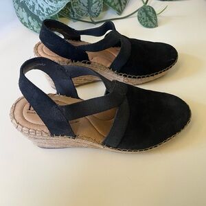 Born Black Women’s Slingback Espadrille Wedge Sandals size 8/39